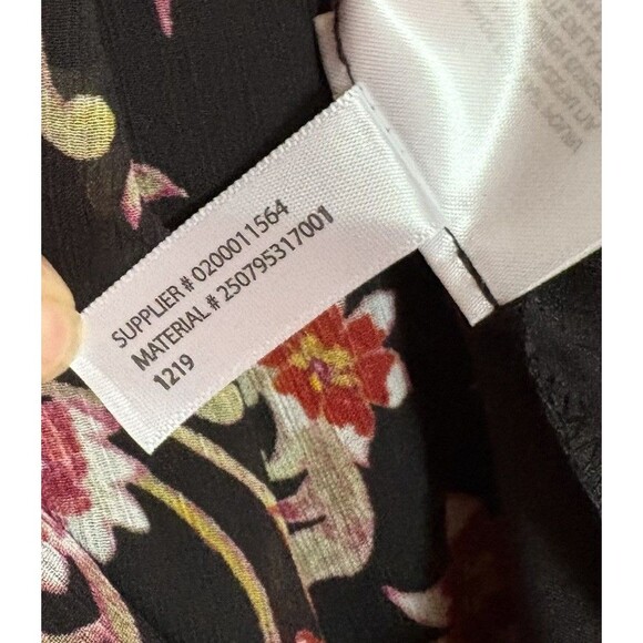 Ralph Lauren Black Floral Georgette Dress Short Flutter Sleeve Faux Wrap SZ 0 NW - Picture 15 of 16